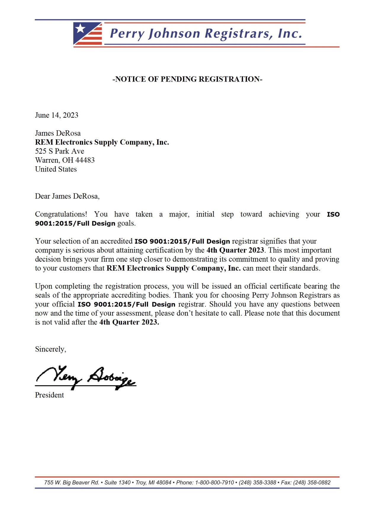 REM Electronics Takes First Steps Toward ISO 90012015 Certification